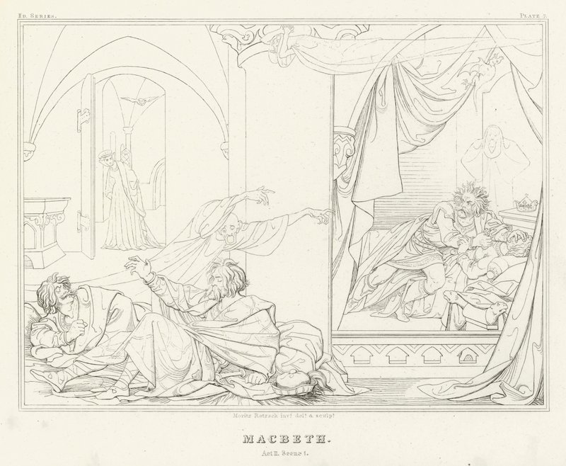 Macbeth, Acte II, Scène 1 - Friedrich August Moritz Retzsch