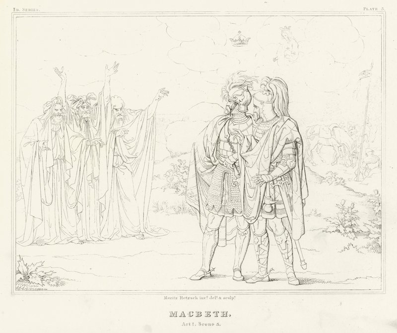 Macbeth, Acte I, Scène 3 - Friedrich August Moritz Retzsch