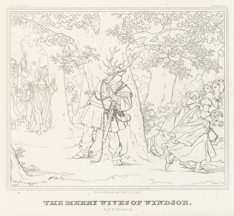 Les Joyeuses Commères de Windsor, Acte V, Scène 4 - Friedrich August Moritz Retzsch