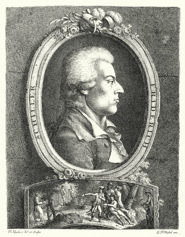 Friedrich Schiller, poète, dramaturge et philosophe allemand (gravure) - Friedrich Kirschner