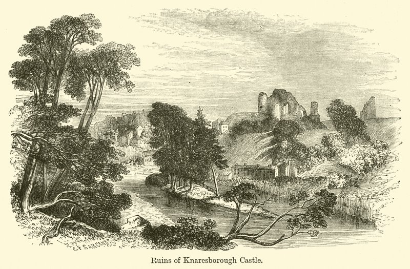 Ruines du château de Knaresborough - G. F. Sargent