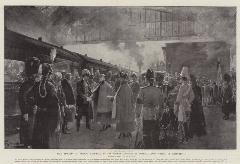 Le roi Édouard VII faisant ses adieux à l