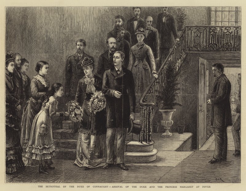 Les Fiançailles du Duc de Connaught, Arrivée du Duc et de la Princesse Margaret à Douvres - George Goodwin Kilburne