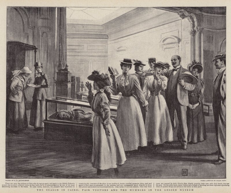La saison au Caire, visiteurs de la foire et les momies au musée de Ghizeh - George Percy Jacomb Hood