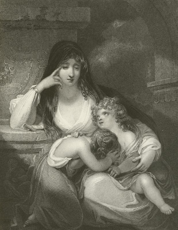 Lady Pamela Fitzgerald, la veuve de Lord Edward Fitzgerald et ses enfants - George Romney