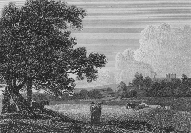 Le Palais de la Reine, depuis le Green Park avec la Maison de Garde à Story