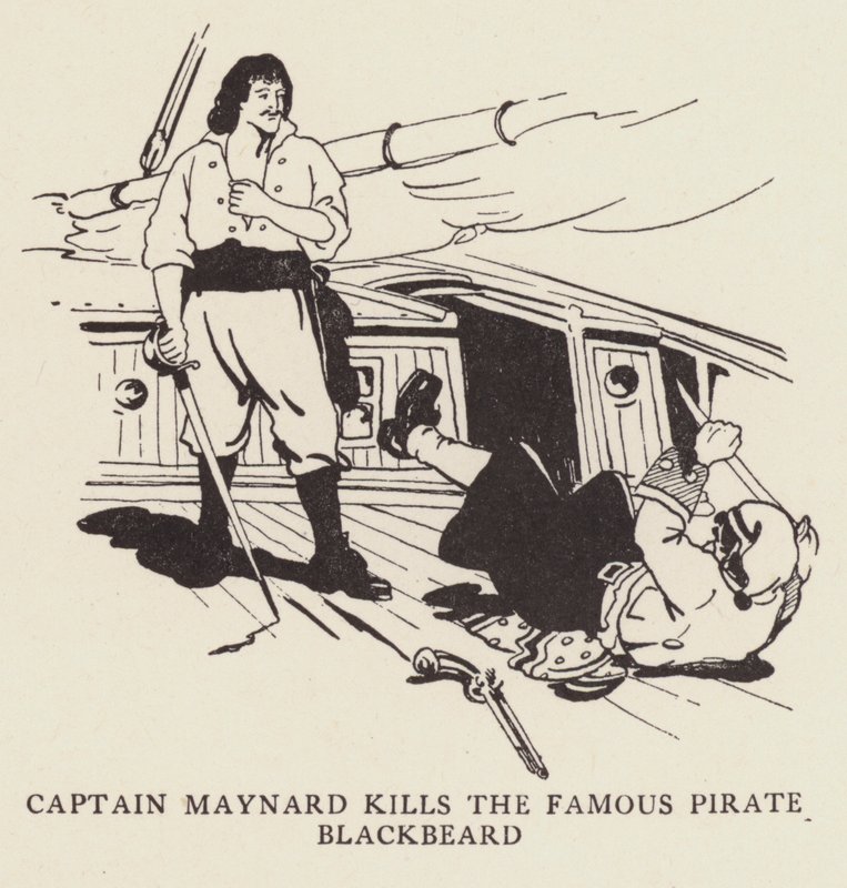Le capitaine Maynard tue le célèbre pirate Barbe Noire - George Alfred Williams