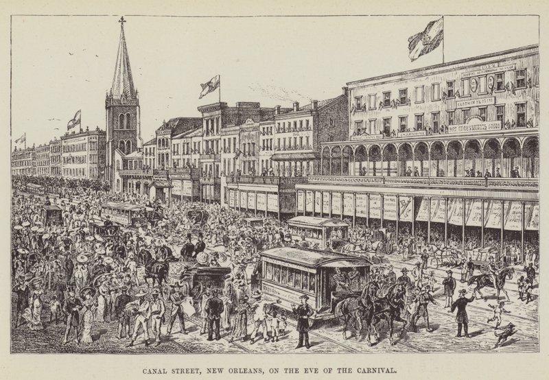 Rue Canal, La Nouvelle-Orléans, à la veille du carnaval - George Augustus Sala
