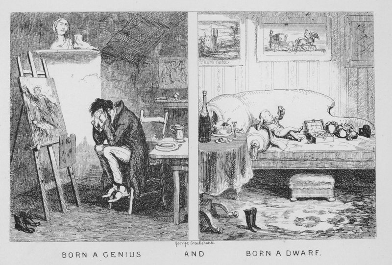 Né génie, et, Né nain - George Cruikshank