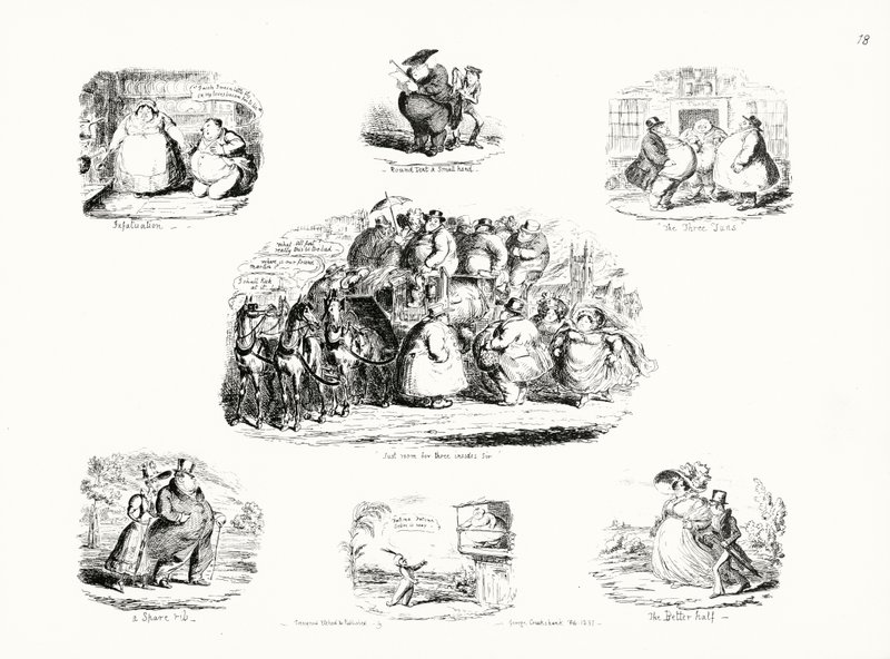 Caricatures de George Cruikshank sur le thème de l