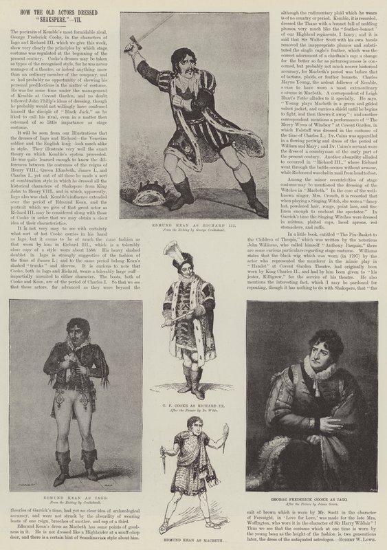 Comment les anciens acteurs habillaient Shakespeare - George Cruikshank