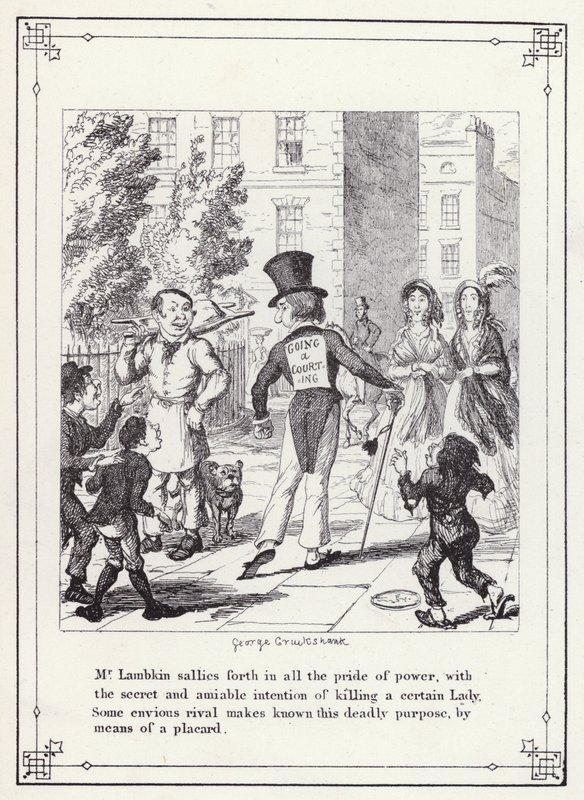Illustration pour Le Livre du Célibataire, ou Le Progrès de M. Lambkin (Gent) - George Cruikshank
