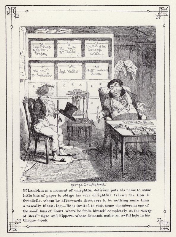 Illustration pour The Bachelor’s Own Book, ou The Progress of Mr Lambkin (Gent) - George Cruikshank