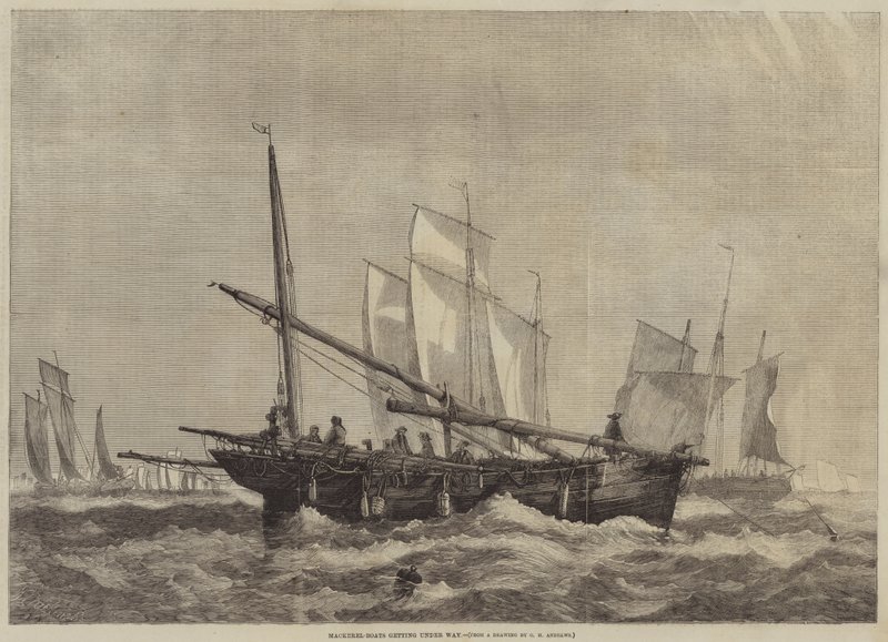 Bateaux de maquereaux en route - George Henry Andrews