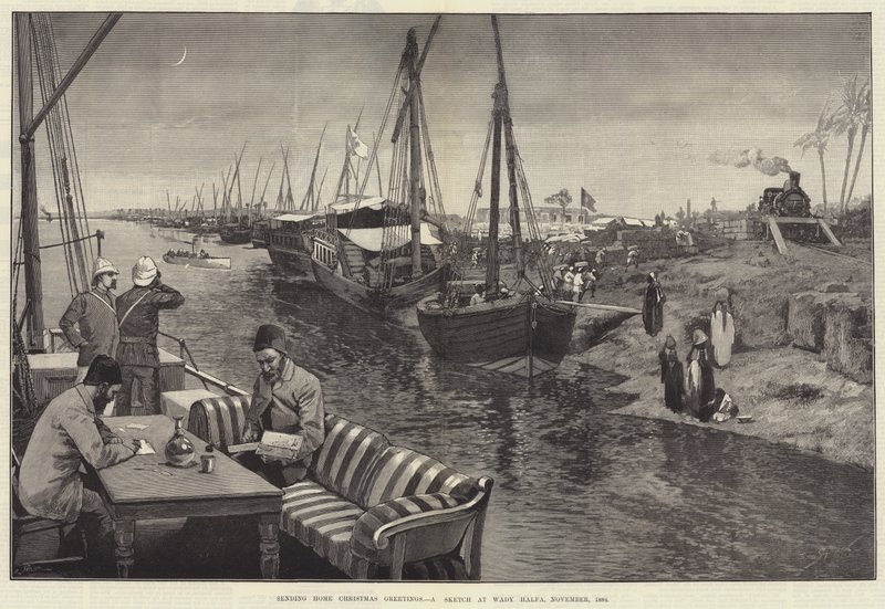 Envoi de vœux de Noël à la maison, une esquisse à Wady Halfa, novembre 1884 - George L. Seymour