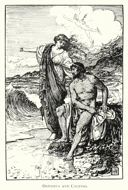 Odyssée : Ulysse et Calypso (gravure) - George Percy Jacomb Hood