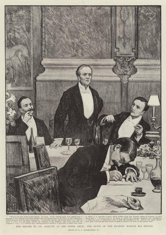 Le dîner de M. Asquith à l