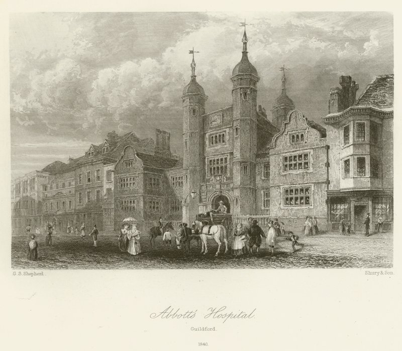 Hôpital Abbotts, Guildford, 1840 - George Sidney after Shepherd