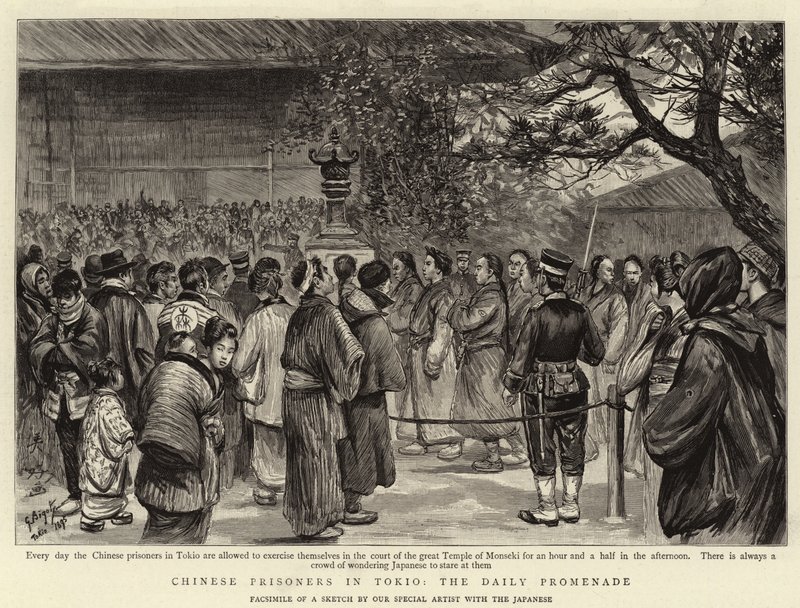 Prisonniers chinois à Tokyo, la promenade quotidienne - Georges Ferdinand Bigot