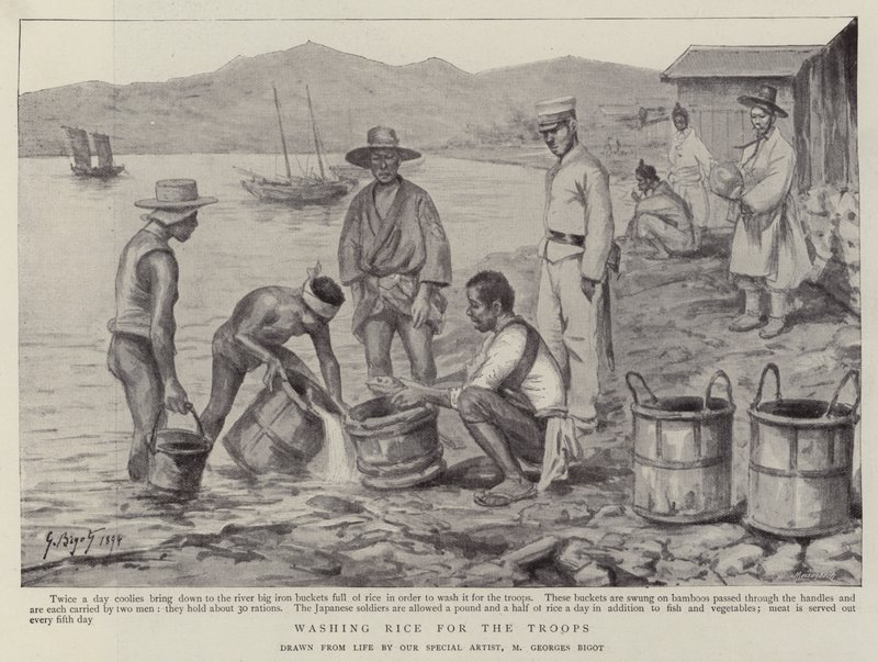 Lavage du riz pour les troupes - Georges Ferdinand Bigot