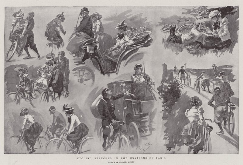 Croquis de cyclisme dans les environs de Paris - Georges Redon