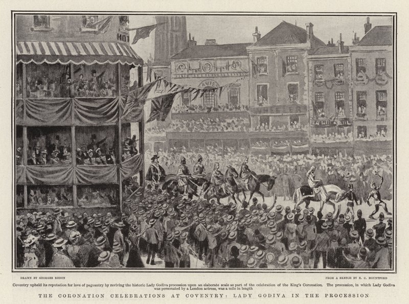 Les célébrations du couronnement à Coventry, Lady Godiva dans la procession - Georges Redon