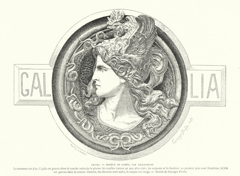 Gallia, design pour un camée par le sculpteur français Emile Soldi - Georges Ernest Profit
