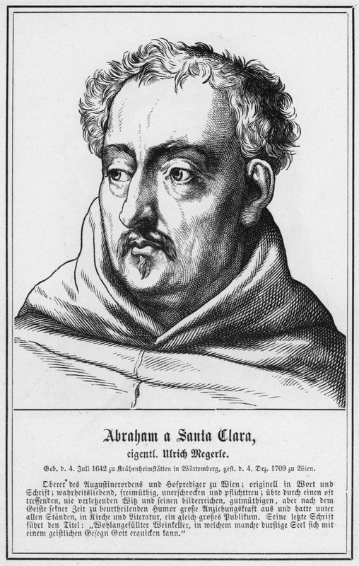 Abraham a Santa Clara, Ulrich Megerle - German School