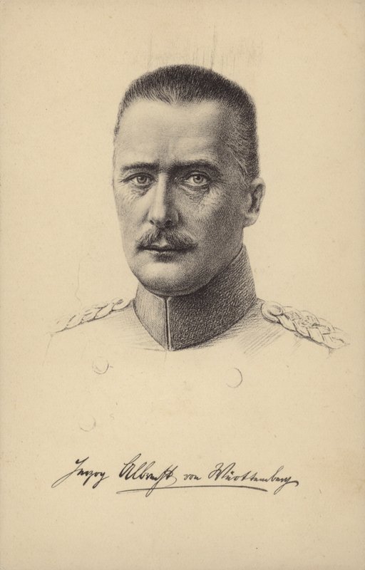 Albrecht, duc de Wurtemberg, prince allemand et général de la Première Guerre mondiale (lithographie) - German School