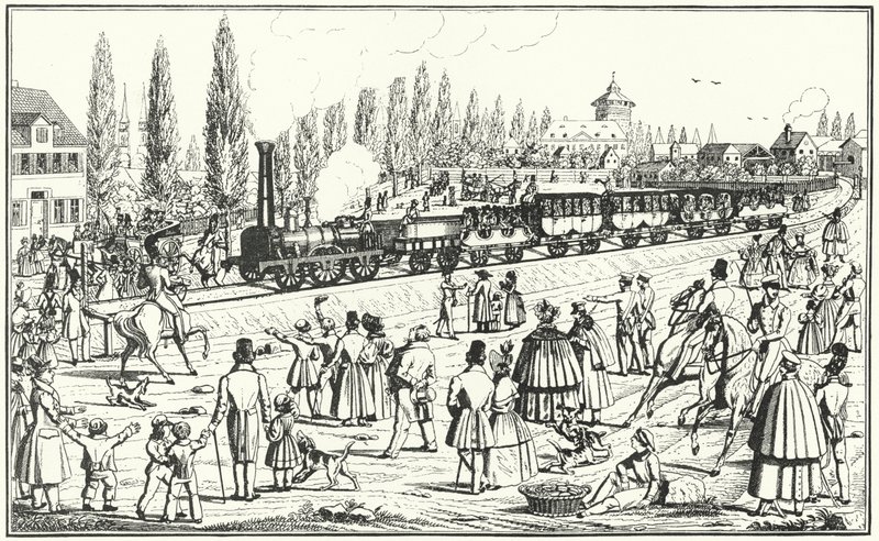 Chemin de fer bavarois Ludwig entre Nuremberg et Furth - German School