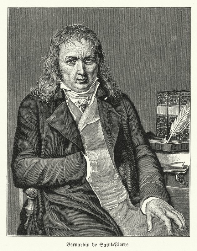 Bernardin de Saint-Pierre, romancier et botaniste français (lithographie) - German School