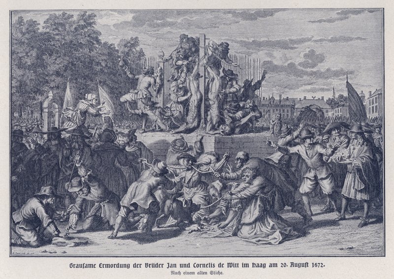 Meurtre brutal des frères Jan et Cornelis de Witt par une foule d