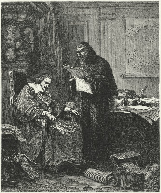 Le cardinal Richelieu et son confident et agent Père Joseph - German School