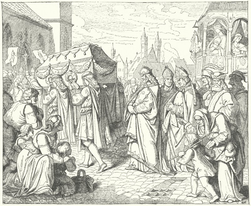 Charles IV de Bohême suivant le cortège funèbre de Gunther von Schwarzburg, roi d