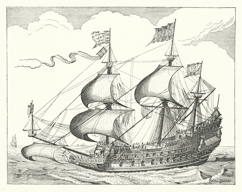 Navire de guerre néerlandais du XVIIe siècle - German School