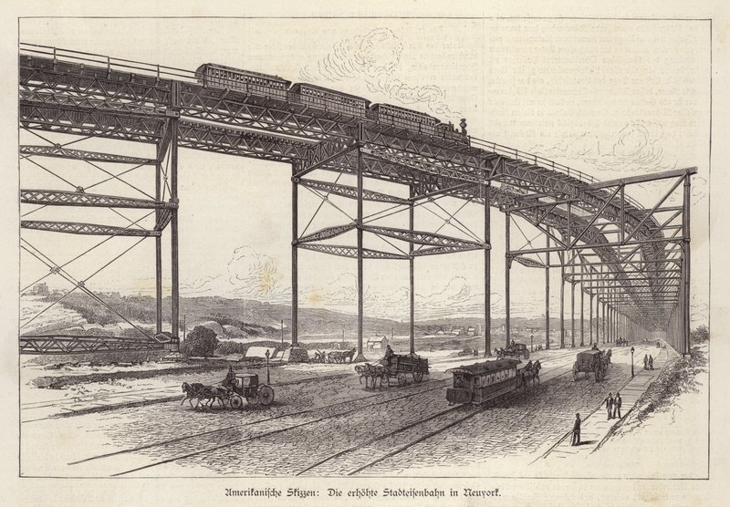 Chemin de fer aérien à New York, États-Unis - German School