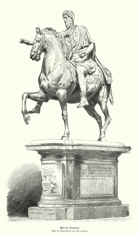 Statue équestre de Marc Aurèle, empereur romain - German School