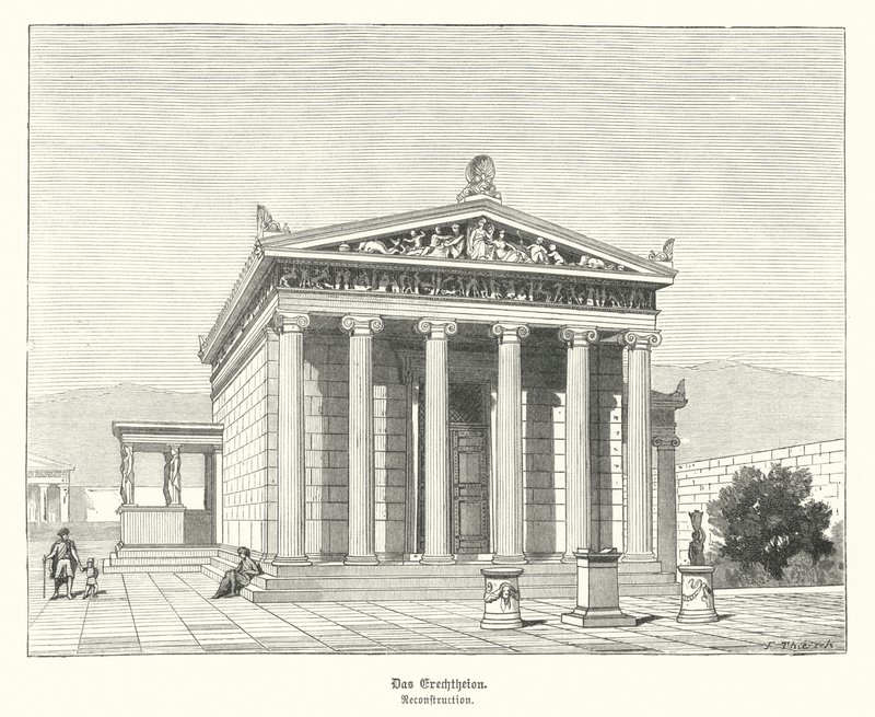 Érechthéion, temple dédié à Athéna et Poséidon sur l