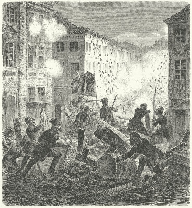 Combat à une barricade devant l