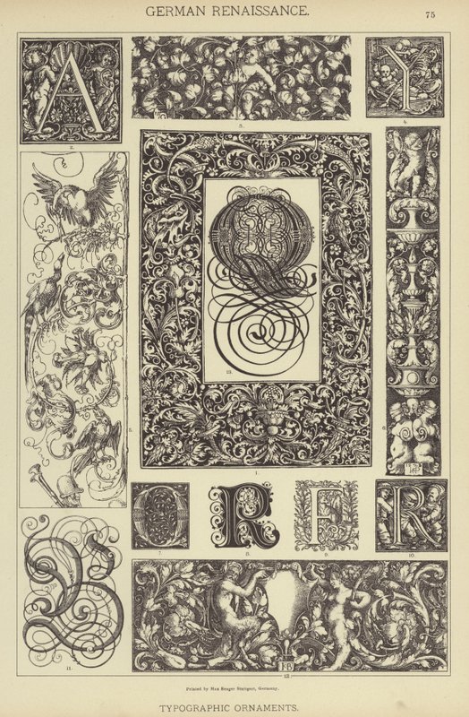 Renaissance allemande, ornements typographiques - German School