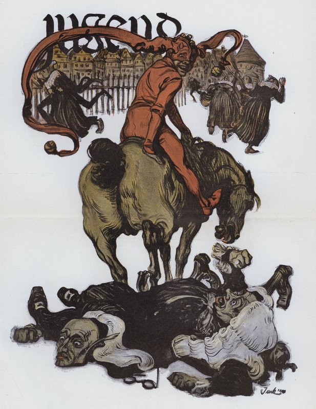 Caricature allemande du magazine Jugend - German School