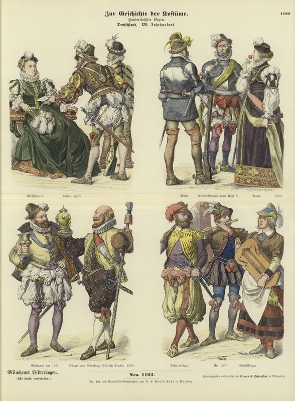 Costumes allemands, 16ème siècle - German School