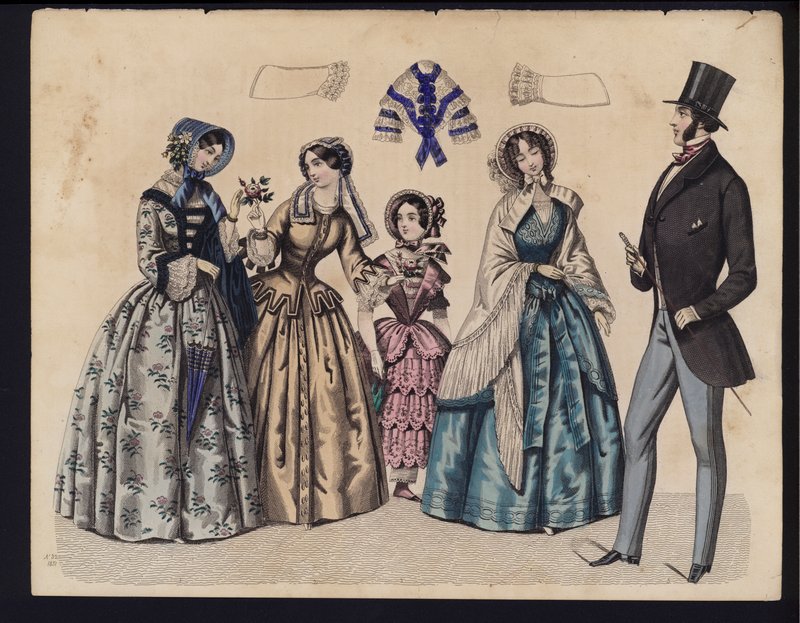 Planche de mode allemande, milieu du XIXe siècle - German School