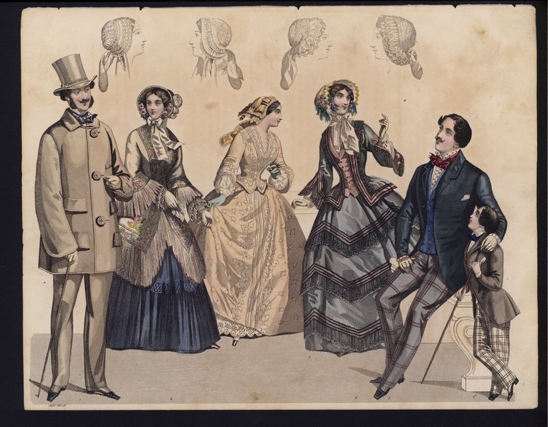 Planche de mode allemande, milieu du 19e siècle - German School
