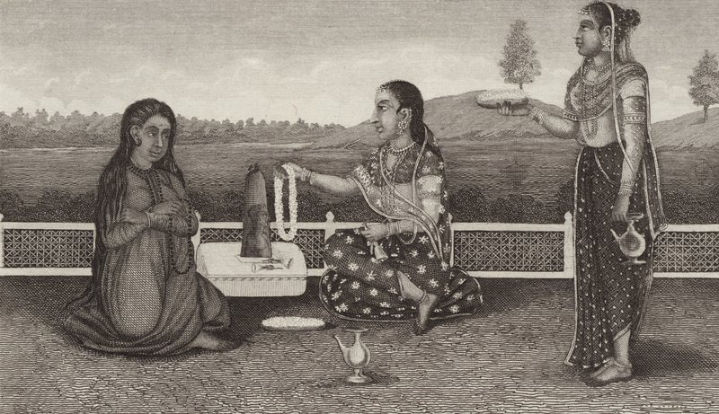 Vénération hindoue des morts, Inde. Illustration pour Bilder-Atlas - German School