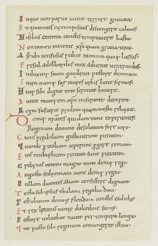 Manuscrit écrit par Hrotswitha de Gandersheim décrivant l