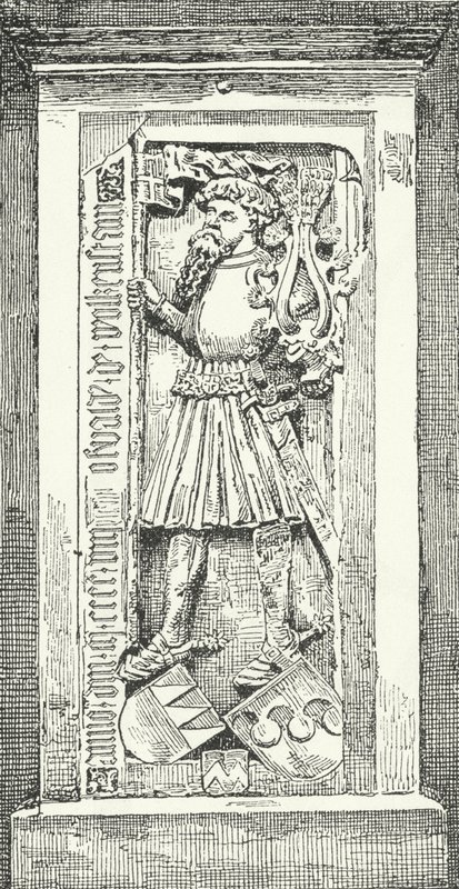 Pierre commémorative à la cathédrale de Brixen du poète et diplomate allemand Oswald von Wolkenstein - German School