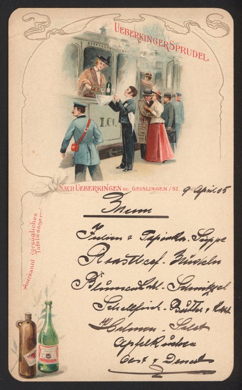 Carte de menu publicitaire pour l