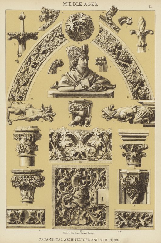 Moyen Âge, Architecture et sculpture ornementales - German School