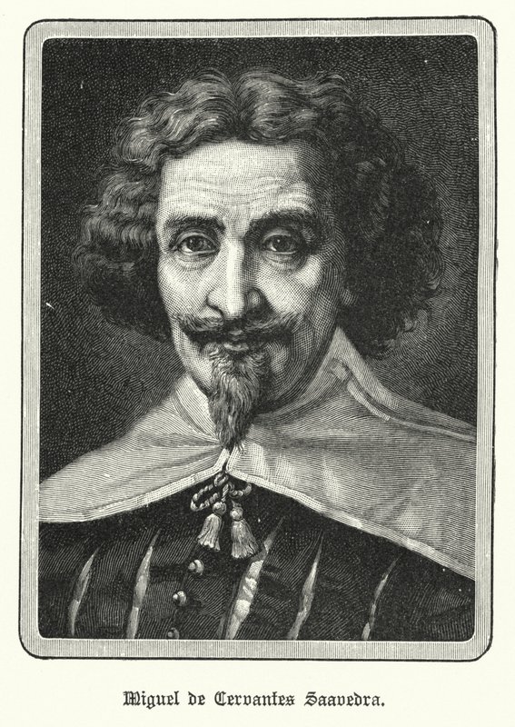 Miguel de Cervantes Saavedra, romancier espagnol (lithographie) - German School